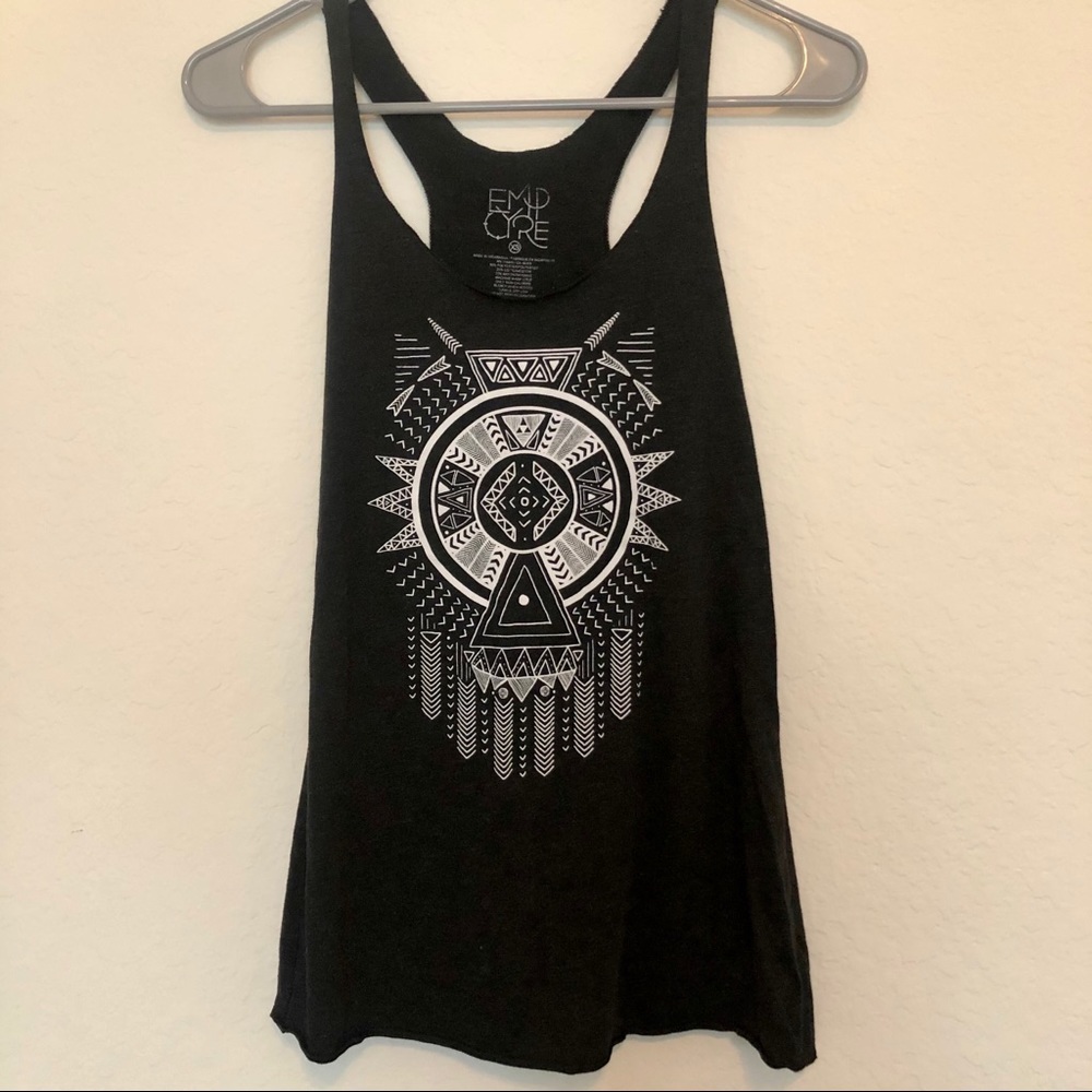 Black Patterned Tank Top